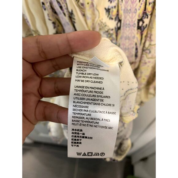 Free People Girl Talk Boho Balloon Sleeve Blouse Tunic Size XS - Picture 7 of 8